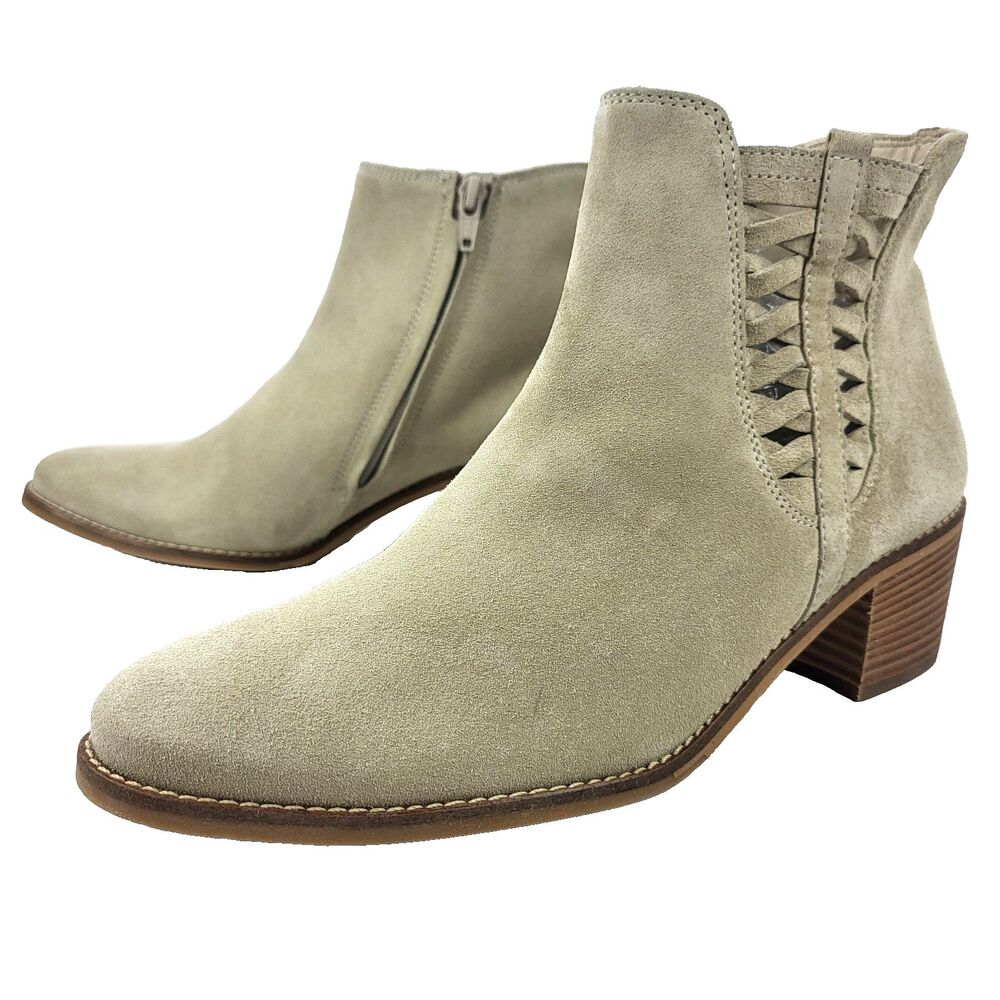PAUL GREEN Suede Braided Cutout Bootie Size 6 UK 8.5 US